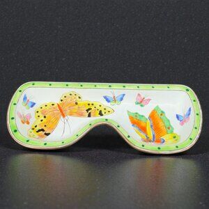 Kelvin Chen Butterfly Enamel On Copper Decorative Eyeglass Dish Holder 2002